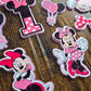 Pink Mouse Inspired Cake Topper Set – Personalised Girls Birthday Cake Decorations – Polka Dot Birthday Cake Topper