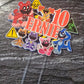 Cartoon Hazard Birthday Cake Topper - Personalised Name & Age - Kids Fun Character Party Decorations
