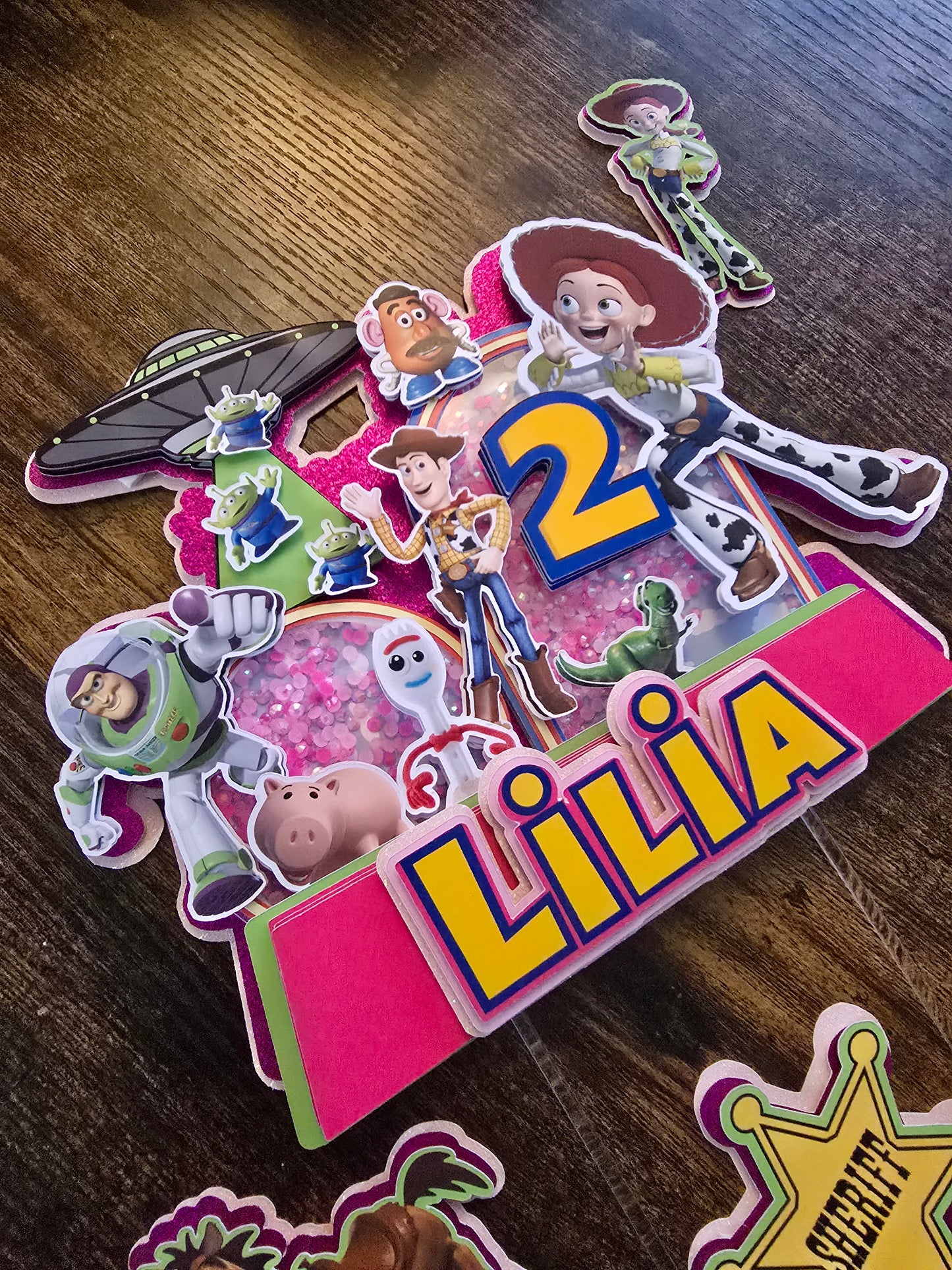 Personalised Toy Story Cake Topper – Sheriff Cowboy Birthday Cake Topper – Custom Name & Age Cake Decoration