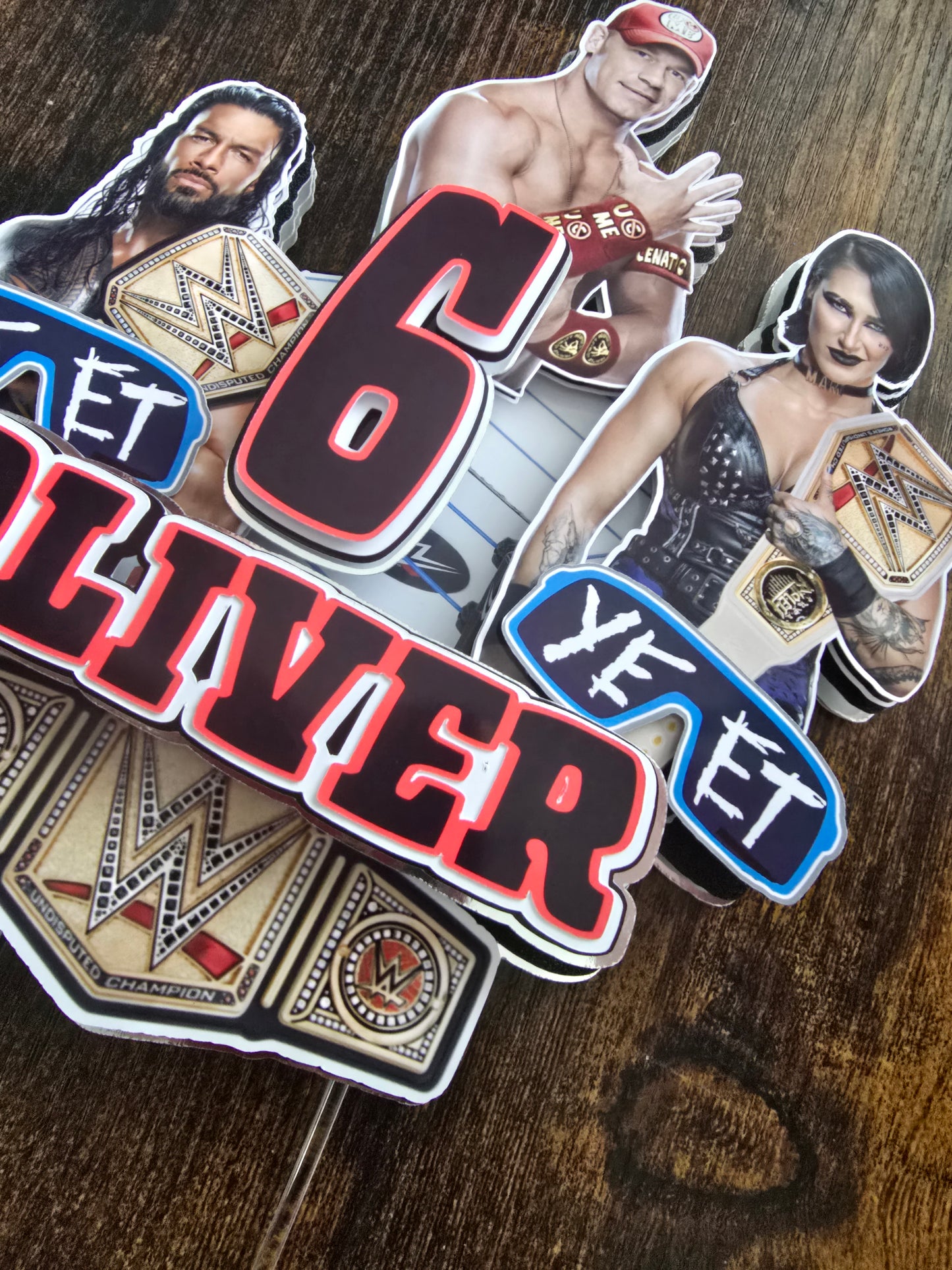 Personalised Wrestling Birthday Cake Topper – Custom Name & Age Champion Theme Decoration – Wrestling Party Cake Decor