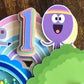Colourful Cartoon Animal Cake Topper Set - Personalised Name & Age - Kids First Birthday Cake Decorations