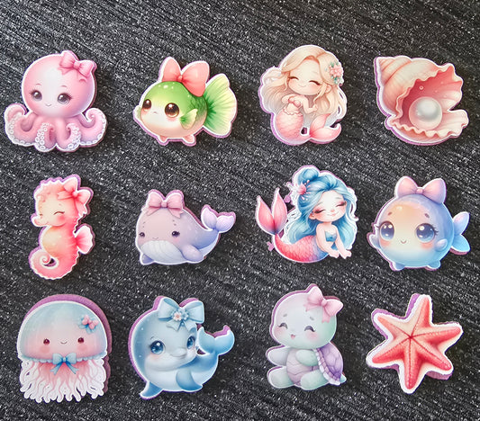 Under the Sea Inspired Cupcake Topper Set 🧜‍♀️🐚✨