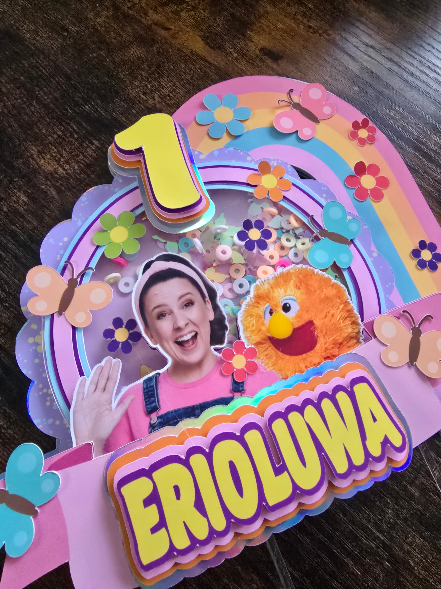 Personalised Ms Rachel Cake Topper – Rainbow 1st Birthday Cake Topper – Custom Name Birthday Cake Decoration