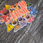Cartoon Hazard Birthday Cake Topper - Personalised Name & Age - Kids Fun Character Party Decorations