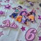 Pop Star Girl Cake Topper Set - Personalised Name & Age - Music Birthday Cake Decorations