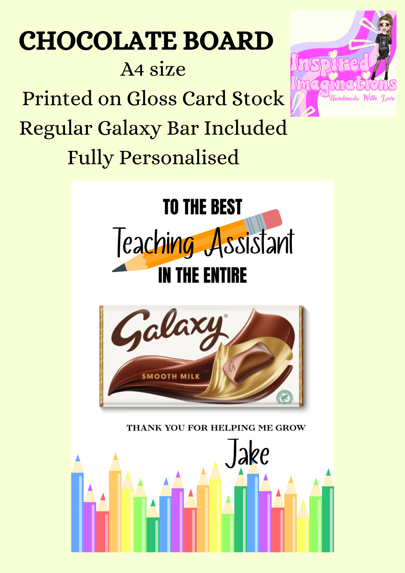 Teaching Assistant Chocolate Board