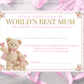 Personalised Mother's Day Cetrificate