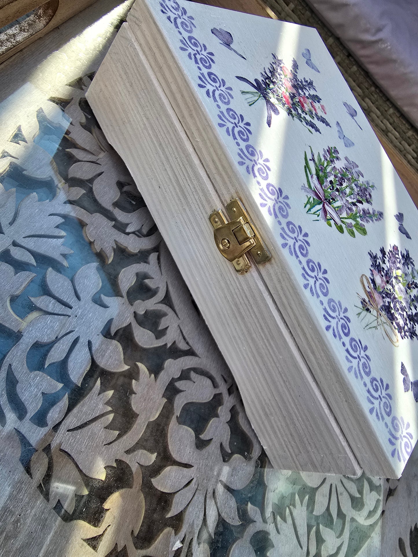 Lavender Decoupage Box