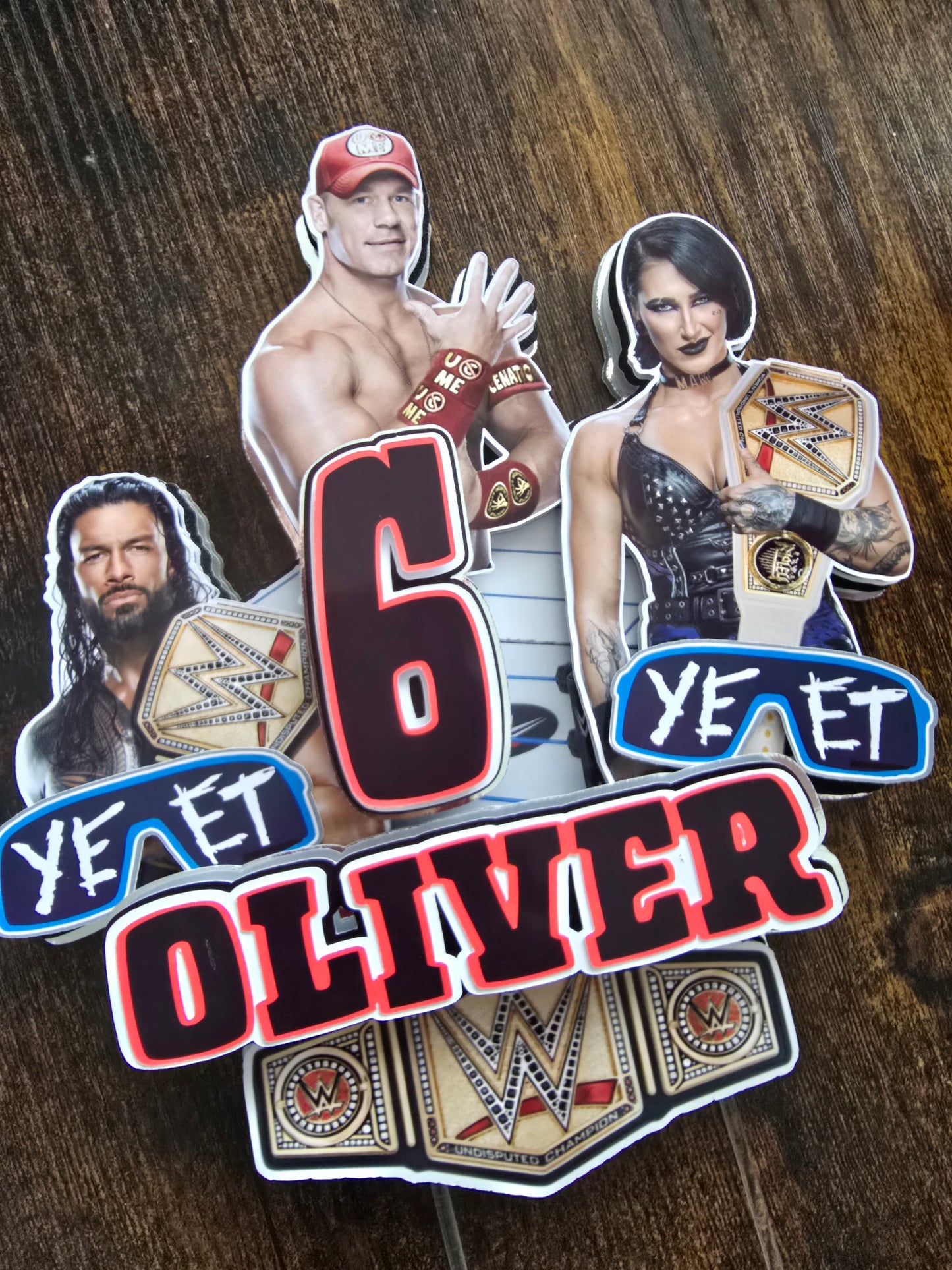 Personalised Wrestling Birthday Cake Topper – Custom Name & Age Champion Theme Decoration – Wrestling Party Cake Decor