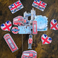 Personalised London Birthday Cake Topper Set – Custom Name & Age UK Theme Decorations – London Party Cake Decor