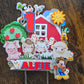 Personalised Farm Birthday Cake Topper – Custom Name & Age Barnyard Party Decoration – Farm Animal Cake Decor