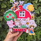 Personalised Farm Birthday Cake Topper – Custom Name & Age Barnyard Party Decoration – Farm Animal Cake Decor