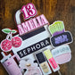 Glam Makeup Birthday Cake Topper - Personalised Name & Age - Beauty Theme Party Decoration