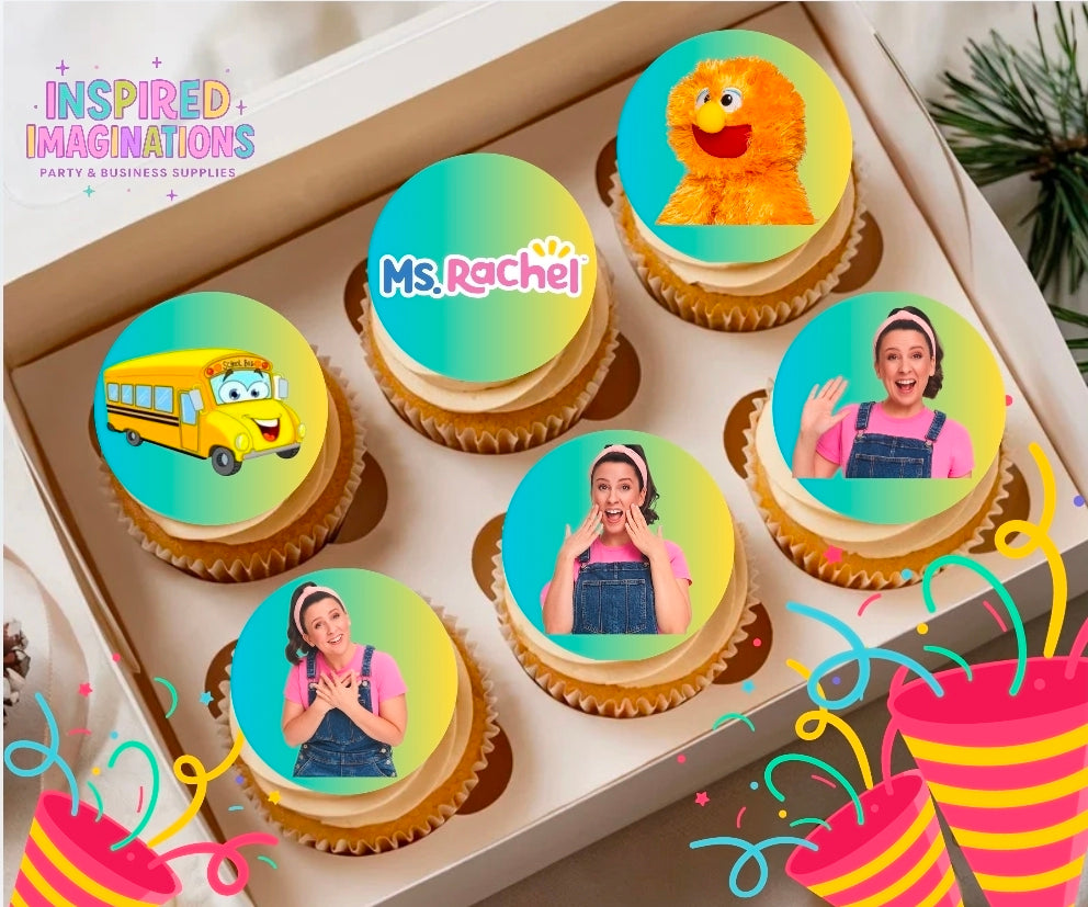 Kids Learning Show Edible Cupcake Toppers – 12 Toddler Birthday Cupcake Decorations – Icing Sheet or Rice Paper Edible Cake Toppers