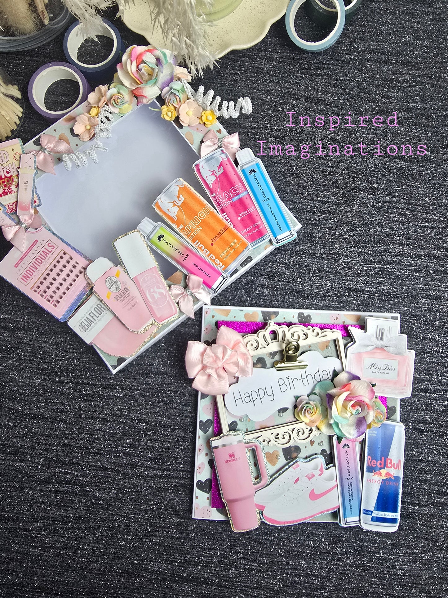 Personalised Handmade Card in a Box – Name & Age Birthday Card
