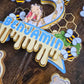 Personalised Honey Bear Cake Topper Set – Custom Name & Age Birthday Decoration – Bee Theme Party