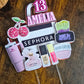 Glam Makeup Birthday Cake Topper - Personalised Name & Age - Beauty Theme Party Decoration