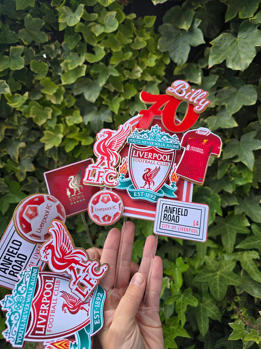 Red Football Cake Topper