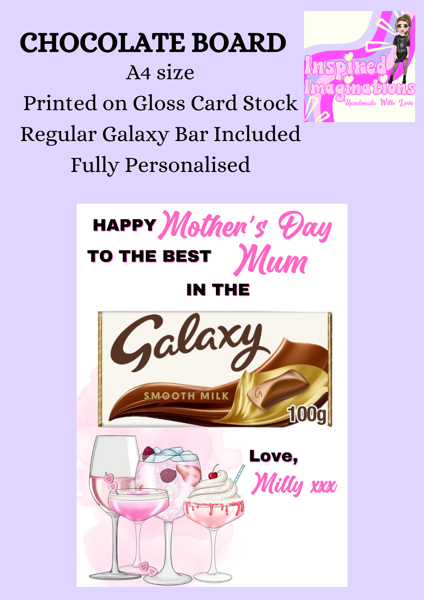 Fancy Drinks Mother's Day Chocolate Board