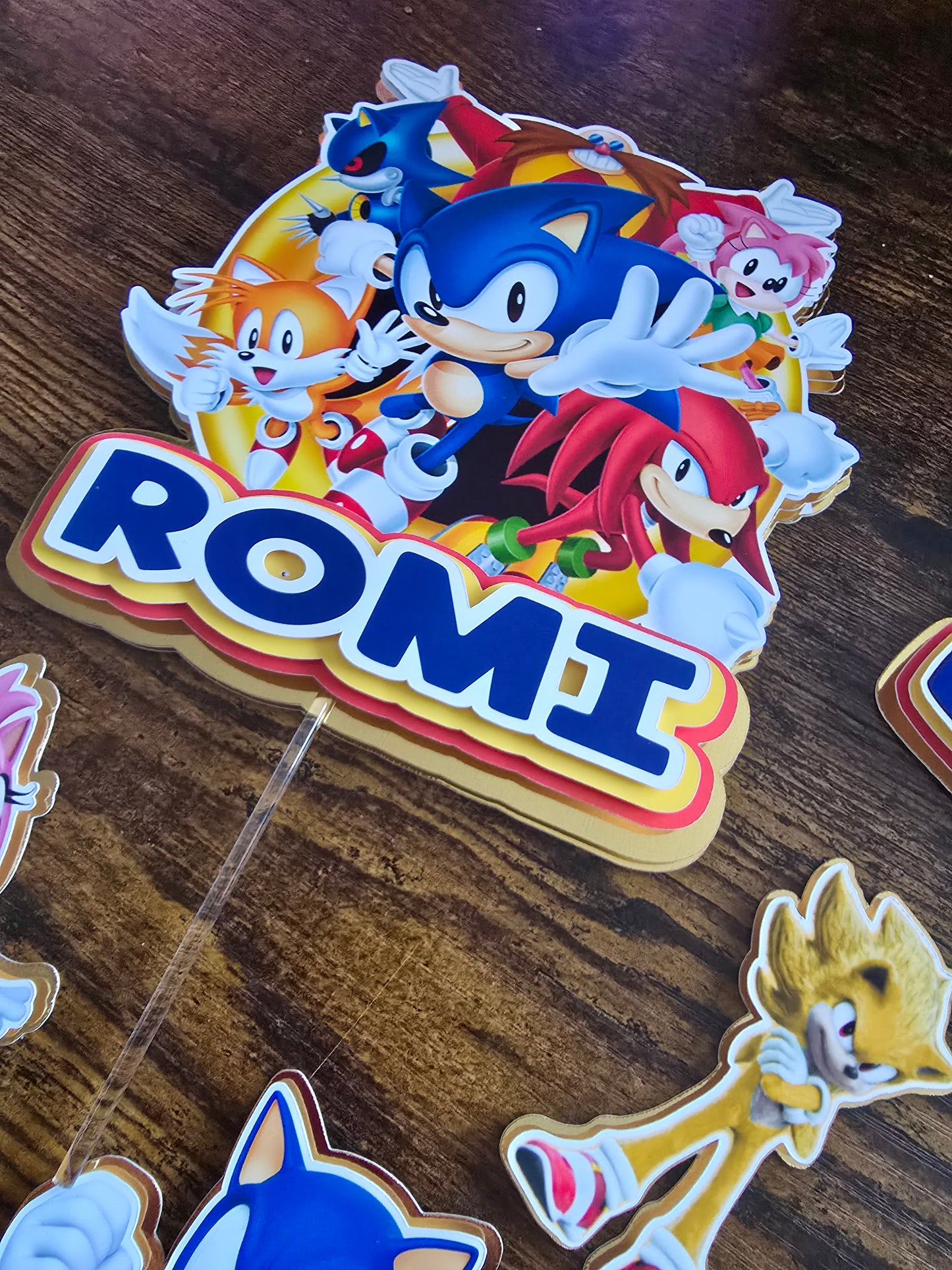 Personalised Speed Hero Cake Topper Set – Custom Name & Age Birthday Cake Decorations – Blue Speed Character Theme