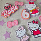 Personalised Cute Kitty Cake Topper Set – Pink Bow Birthday Cake Decorations – Custom Name & Age – Cartoon Kitty Theme