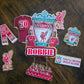 Football Fan Cake Topper Set - Personalised Name & Age - Red Team Birthday Cake Decorations