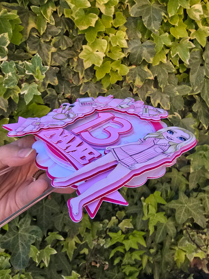Pink Make Up Cake Topper