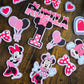 Pink Mouse Inspired Cake Topper Set – Personalised Girls Birthday Cake Decorations – Polka Dot Birthday Cake Topper