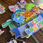 Colourful Cartoon Animal Cake Topper Set - Personalised Name & Age - Kids First Birthday Cake Decorations