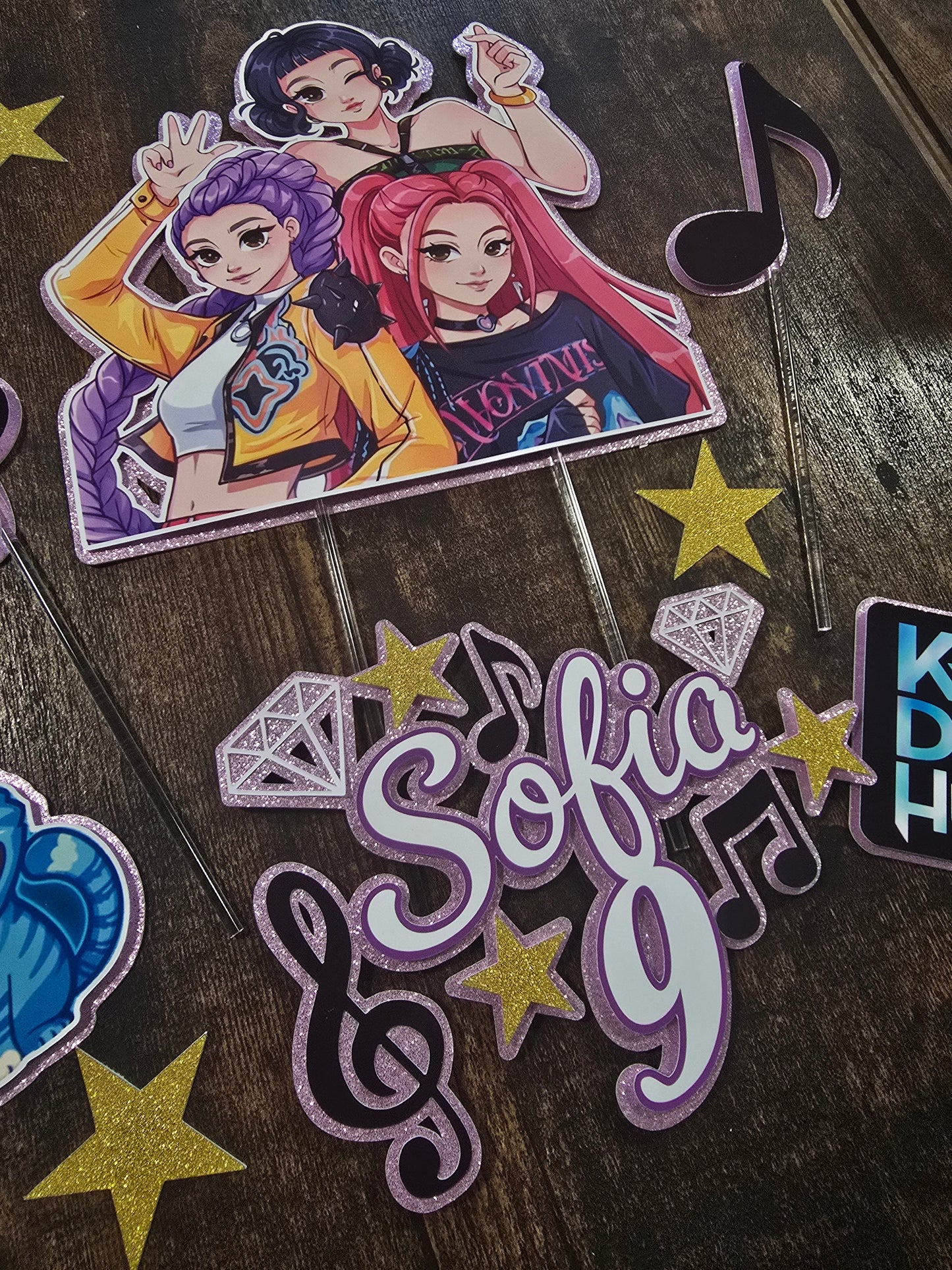 Personalised Pop Idol Cake Topper Set – Custom Name & Age Music Birthday Decoration – Pop Star Party Cake Decor