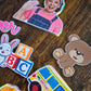 Personalised First Birthday Cake Topper Set – Custom Name & Age Kids Character Theme Cake Decorations – 1st Birthday Cake Topper