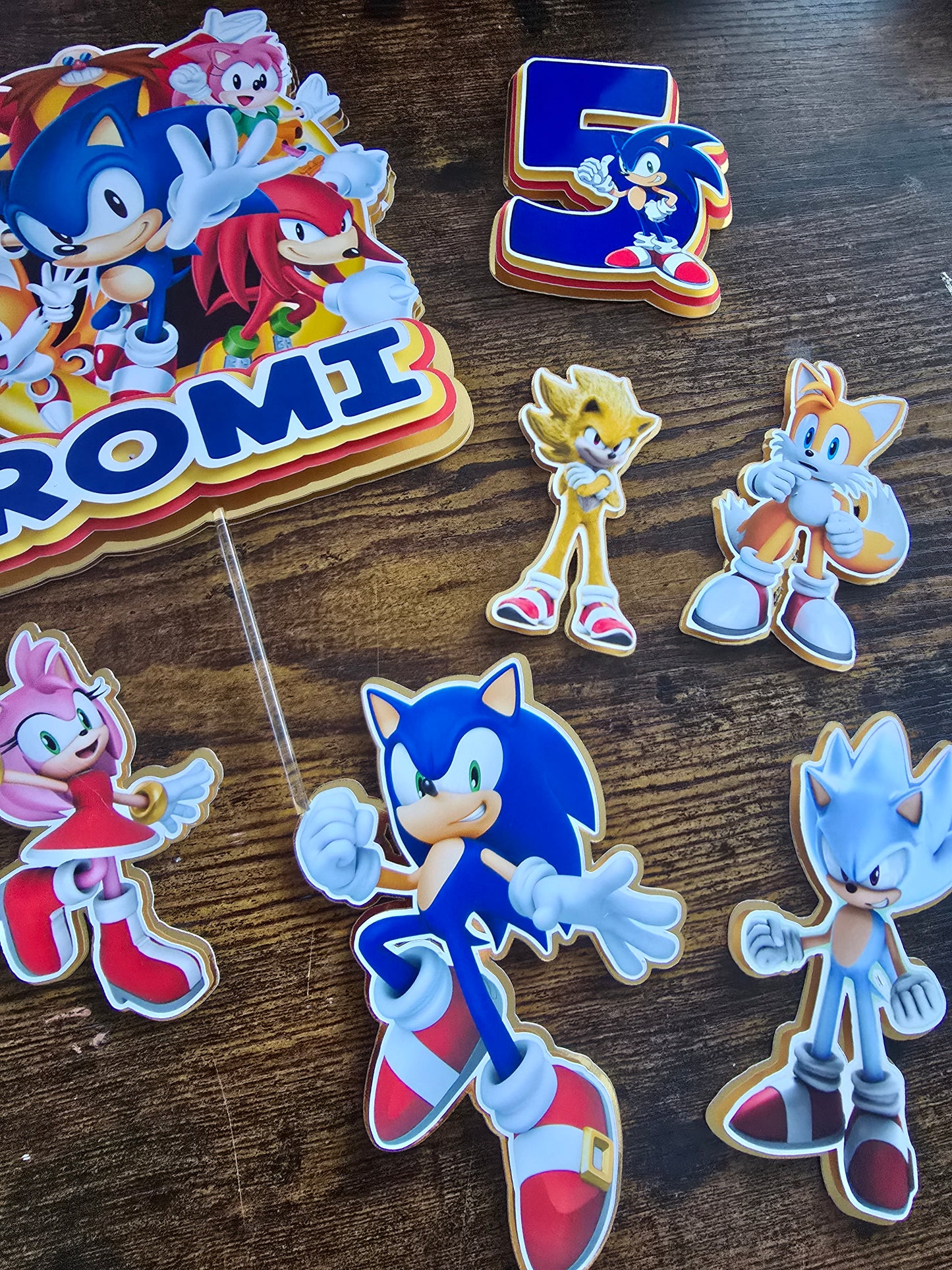 Personalised Speed Hero Cake Topper Set – Custom Name & Age Birthday Cake Decorations – Blue Speed Character Theme