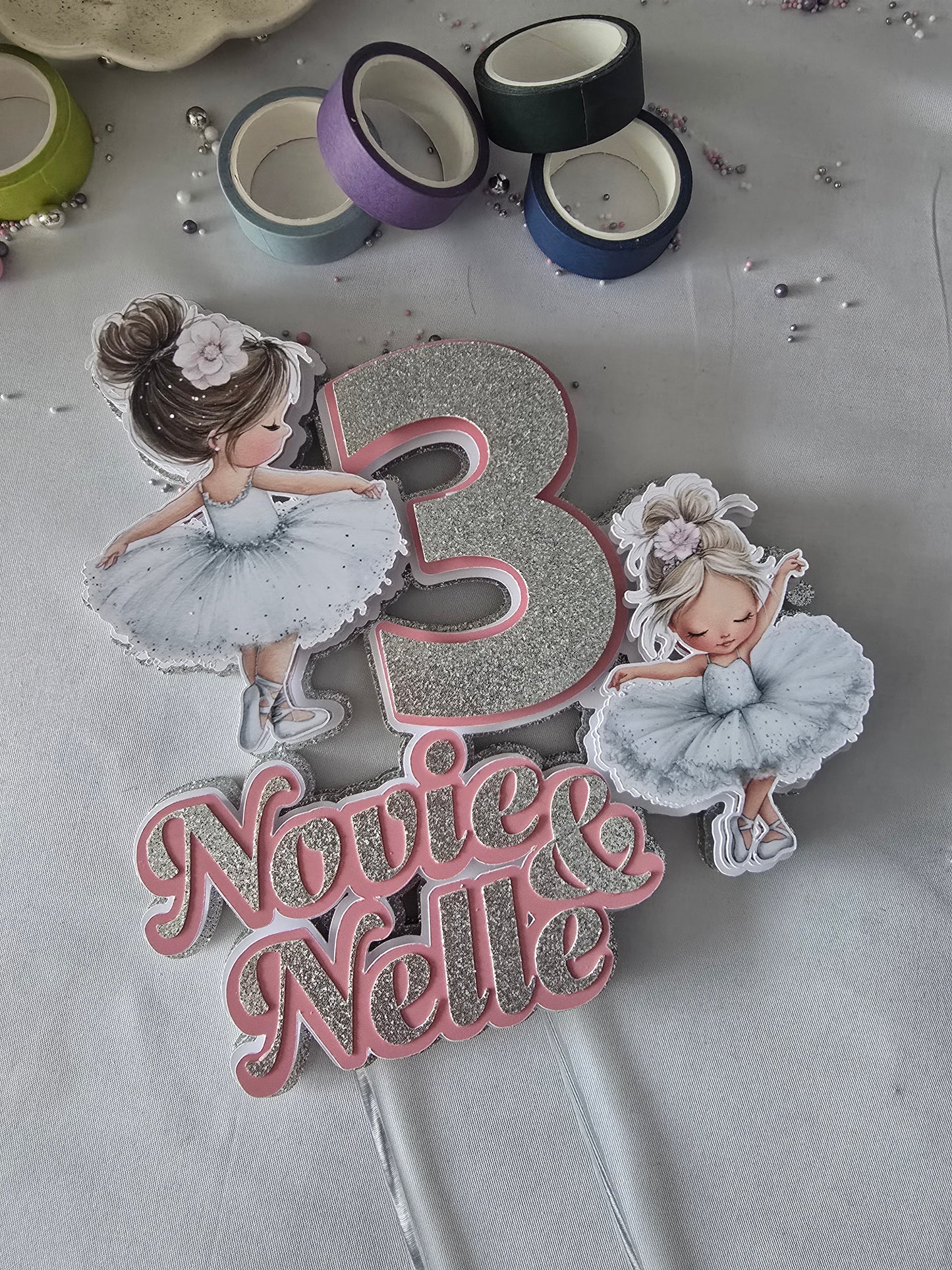 Personalised Ballerina Cake Topper – Ballet Birthday Cake Topper – Girls Birthday Cake Decoration