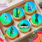 Battle Game Edible Cupcake Toppers – 12 Gaming Cupcake Decorations – Icing Sheet or Rice Paper Edible Cake Toppers