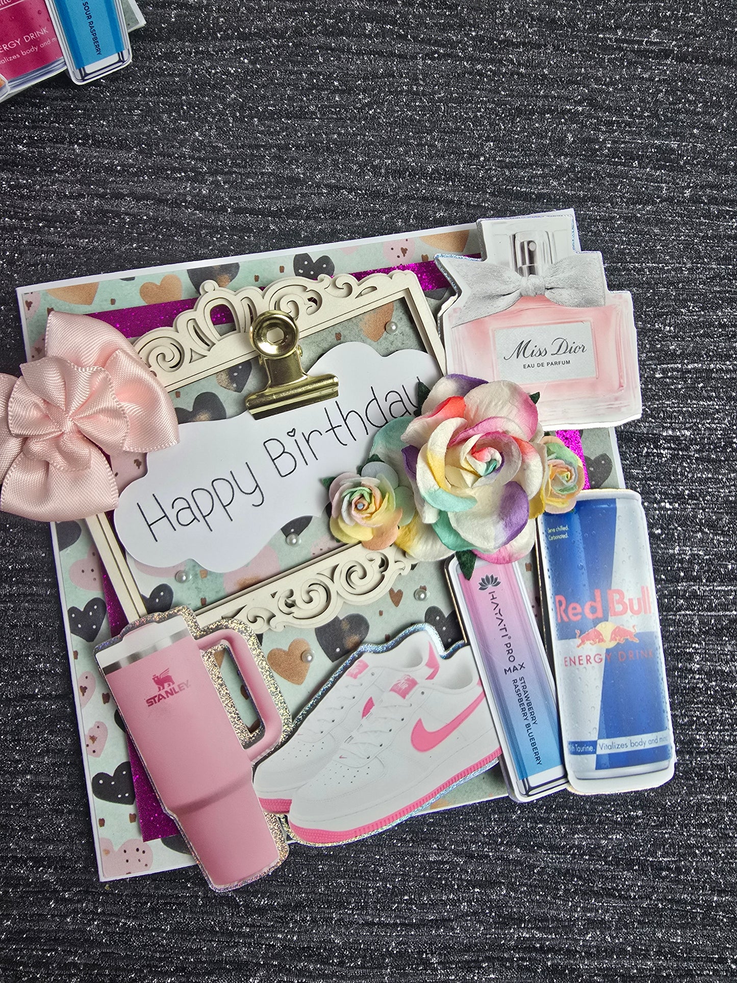 Personalised Handmade Card in a Box – Name & Age Birthday Card