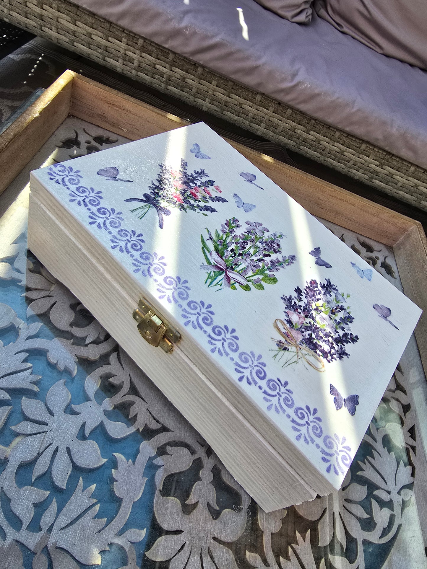 Lavender Decoupage Box