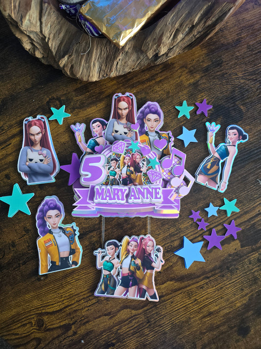 Kpop Cake Topper with Lights