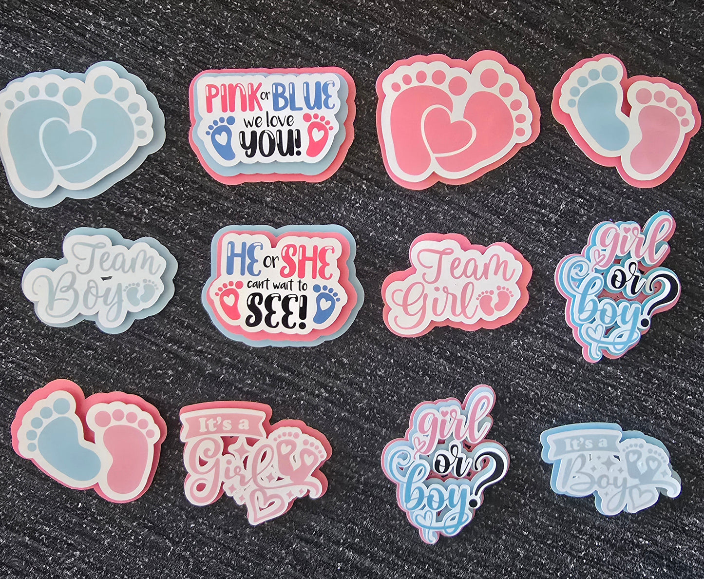 Gender Reveal Cupcake Topper Set 💙🩷👶