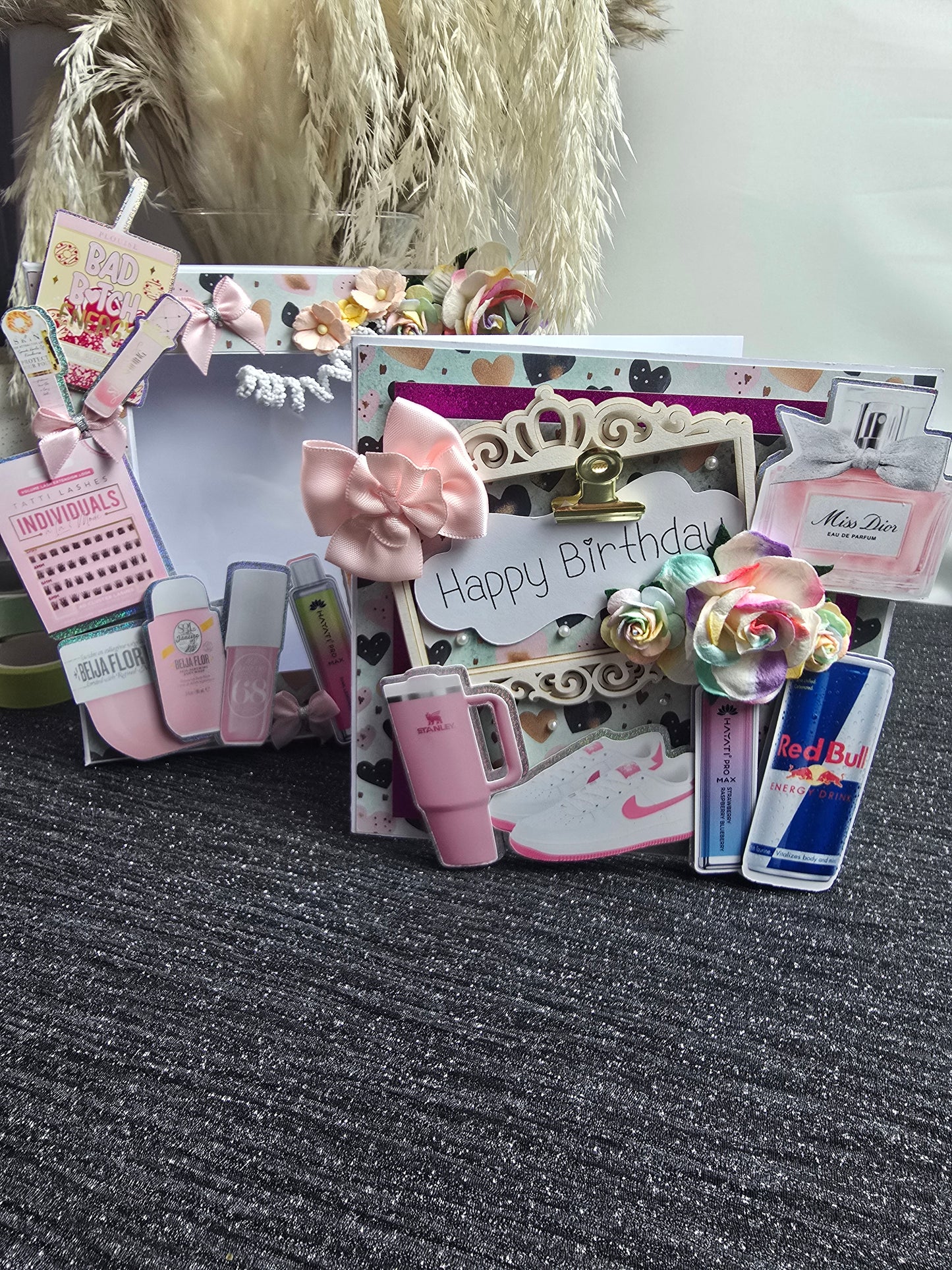 Personalised Handmade Card in a Box – Name & Age Birthday Card