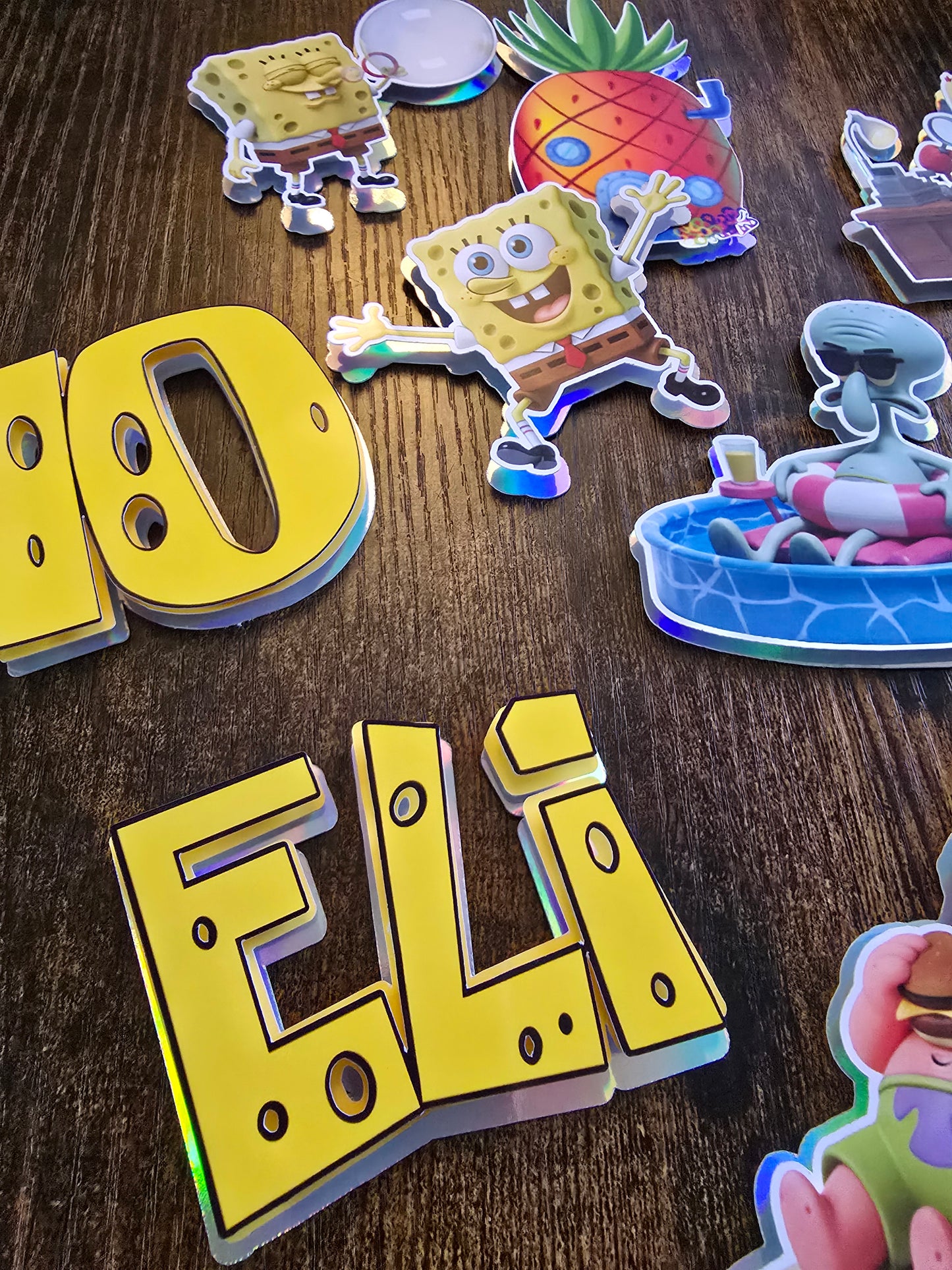 Personalised Underwater Cartoon Cake Topper Set – Custom Name & Age Sea Cartoon Birthday Cake Decorations – Kids Party Cake Toppers
