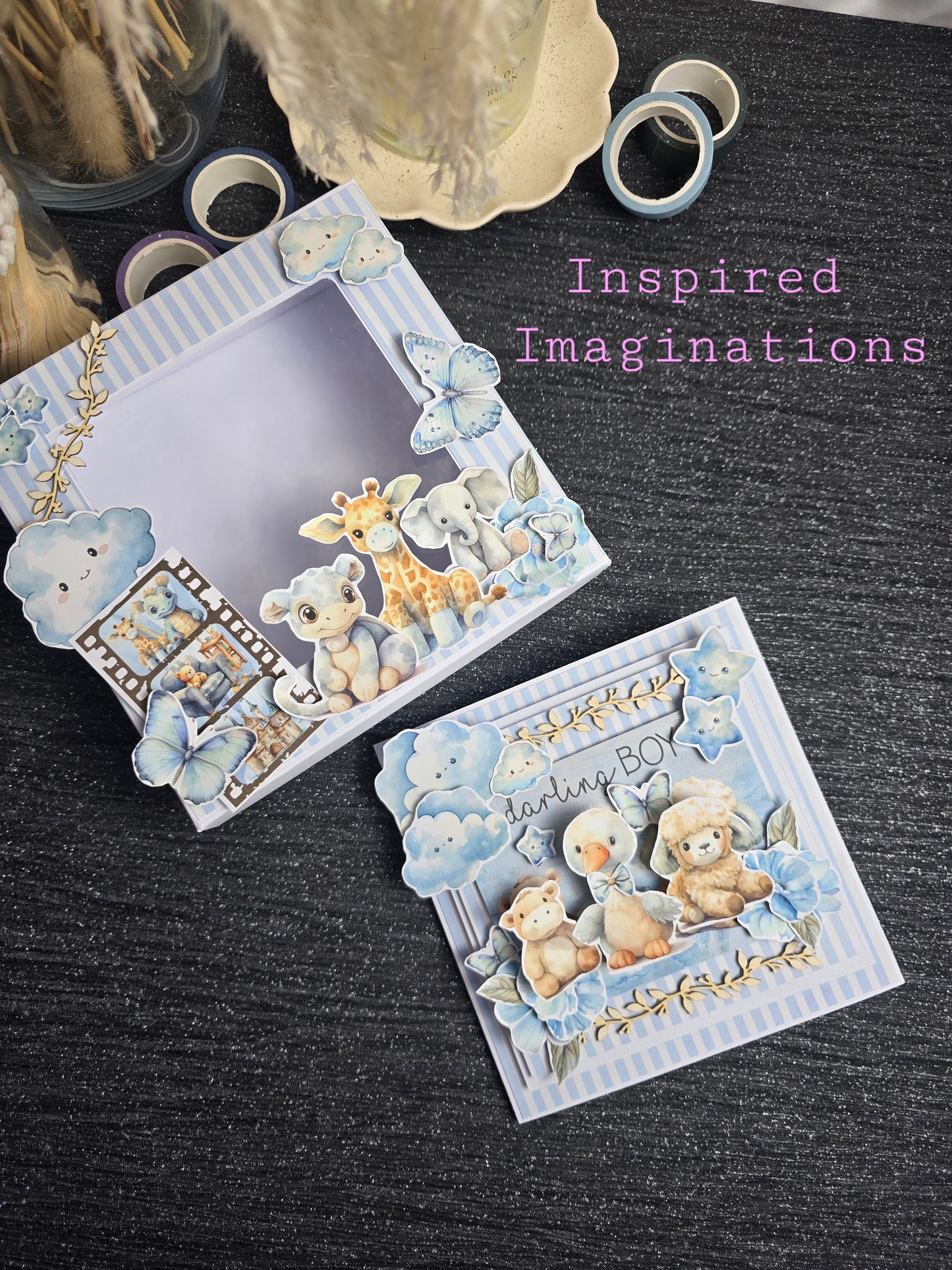 Personalised Baby Card in a Box – Name & Age / New Baby Keepsake Card