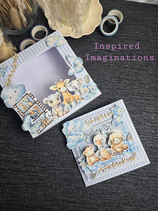 Personalised Baby Card in a Box – Name & Age / New Baby Keepsake Card