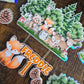 Woodland Animals Cake Topper Set- Personalised Name & Age - Forest Theme Birthday Cake Decorations