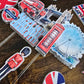 Personalised London Birthday Cake Topper Set – Custom Name & Age UK Theme Decorations – London Party Cake Decor