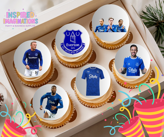 Football Edible Cupcake Toppers – 12 Soccer Cupcake Decorations – Icing Sheet or Rice Paper Edible Cake Toppers