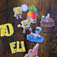 Personalised Underwater Cartoon Cake Topper Set – Custom Name & Age Sea Cartoon Birthday Cake Decorations – Kids Party Cake Toppers
