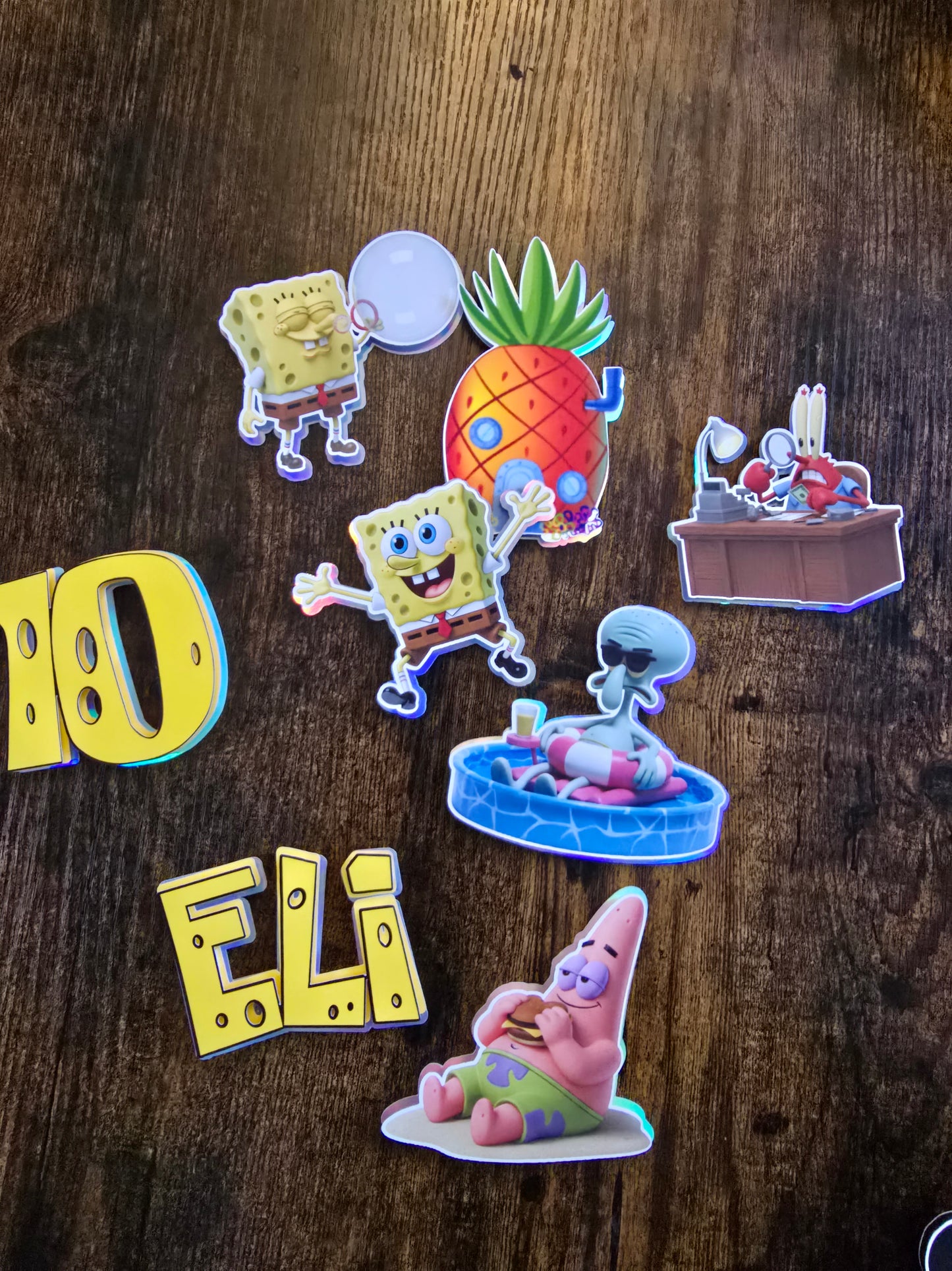 Personalised Underwater Cartoon Cake Topper Set – Custom Name & Age Sea Cartoon Birthday Cake Decorations – Kids Party Cake Toppers