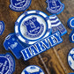 Personalised Football Cake Topper – Blue Football Birthday Cake Topper – Custom Name & Age Football Cake Decoration