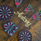 Personalised Darts Cake Topper Set – Custom Name & Age Dartboard Birthday Cake Decorations – Darts Theme Party Cake Toppers