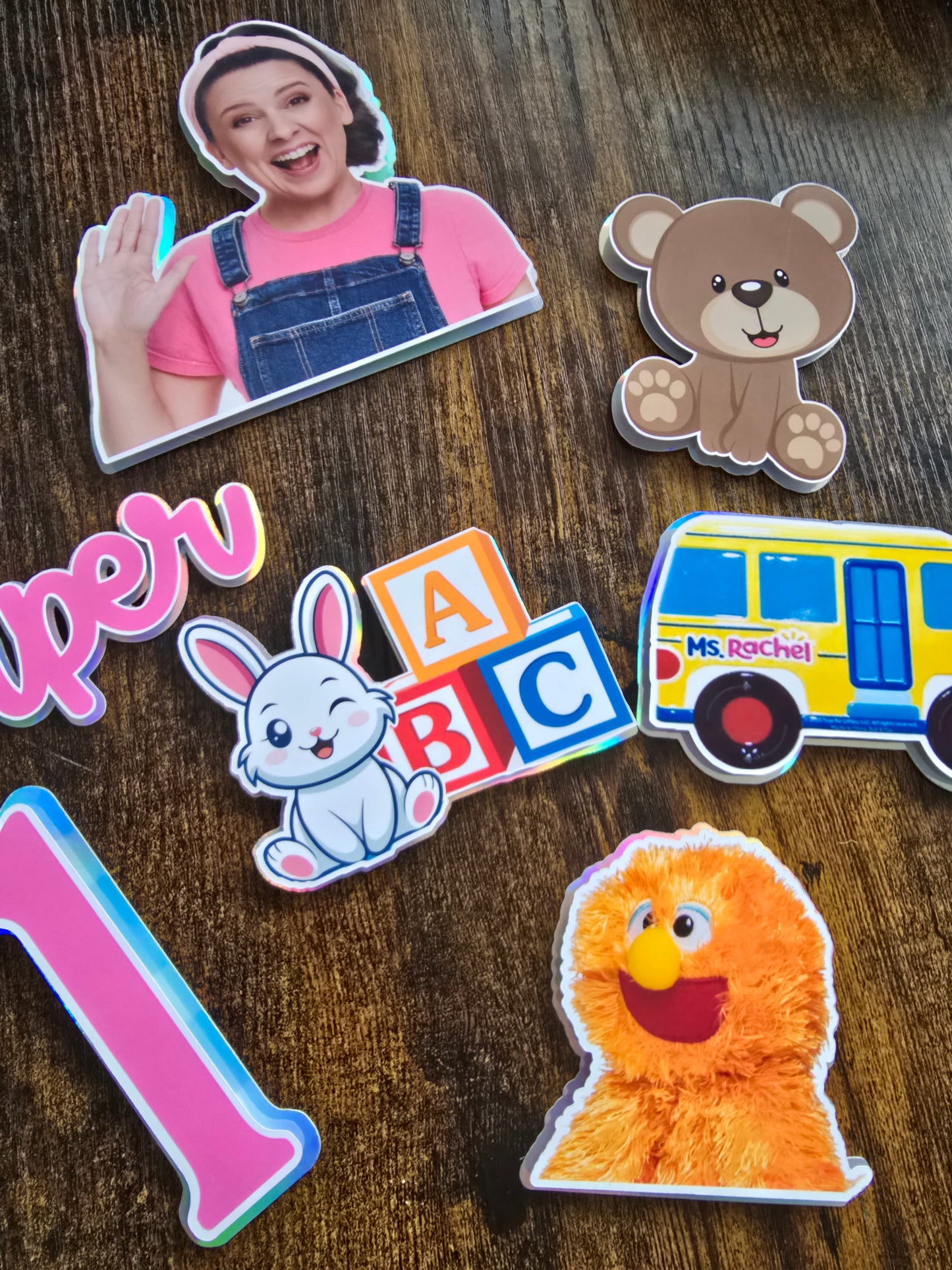 Personalised First Birthday Cake Topper Set – Custom Name & Age Kids Character Theme Cake Decorations – 1st Birthday Cake Topper